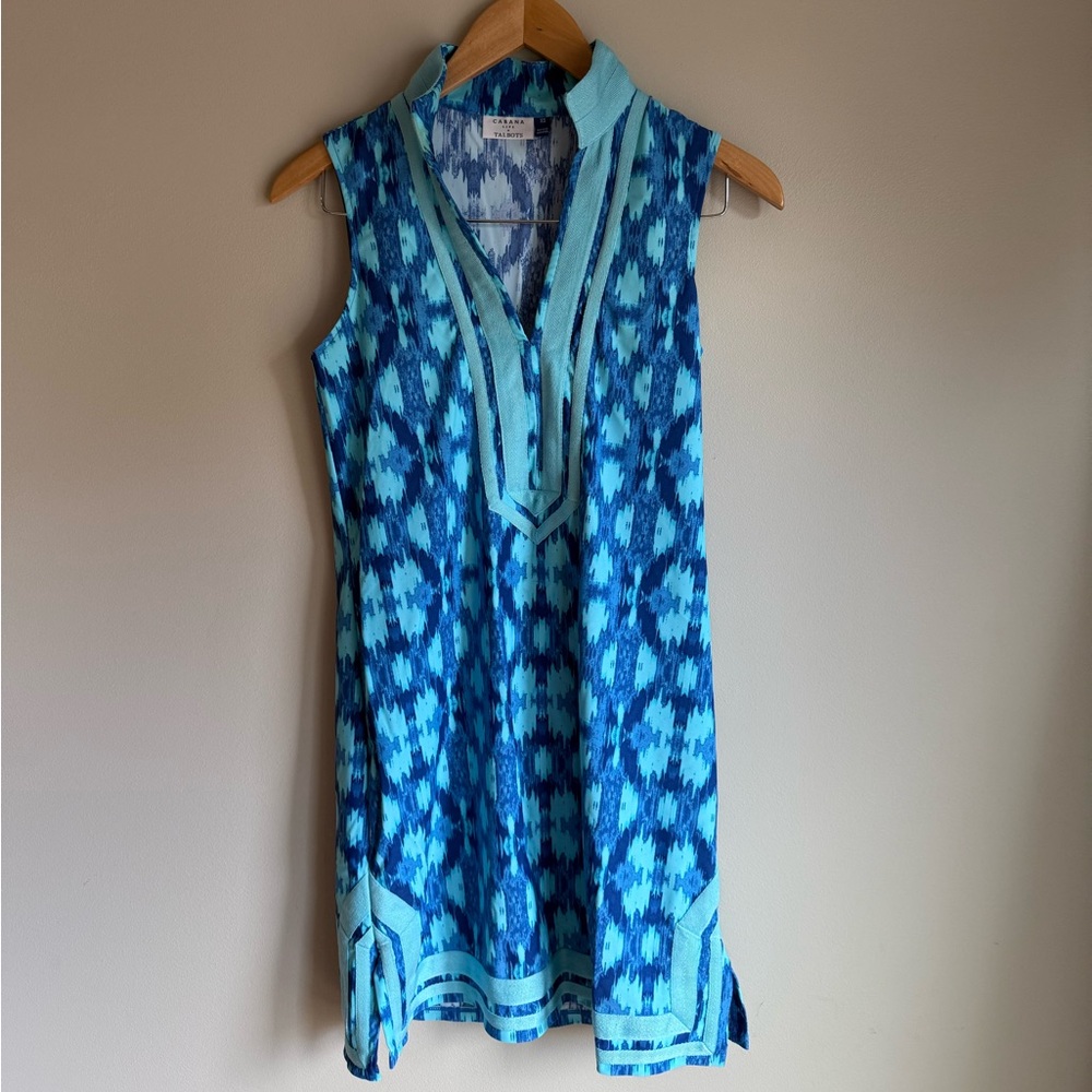 Cabana Life x Talbots Blue Sleeveless Polo Tunic Dress Size XS